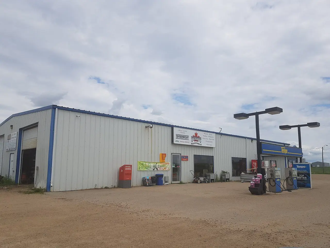 Riverhurst store, gas pumps and post office, 2019