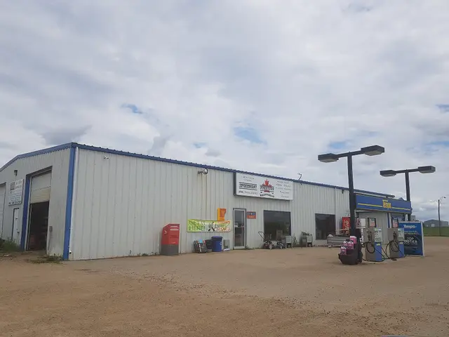 Riverhurst store, gas pumps and post office